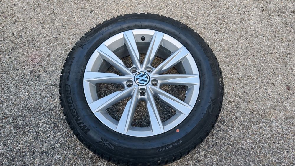 Set Jante Originale VW Philadelphia 17" 5x112 ET33 R17 + Anvelope Iarnă Nexen 2025  215 60 R17  Volkswagen Tiguan Passat Golf Eos Skoda Seat