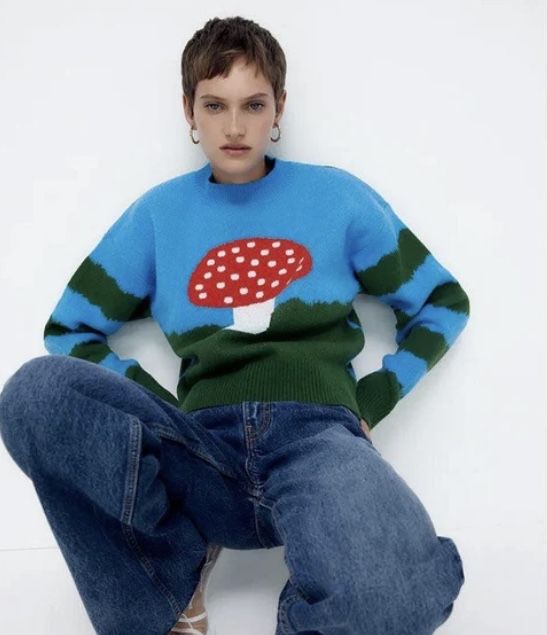 Zara пуловер с гъба
