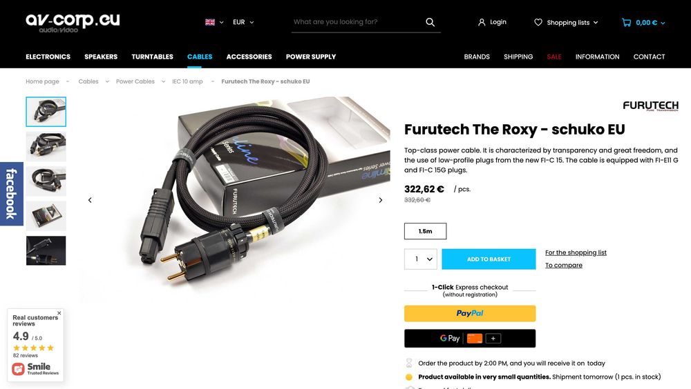 Furutech The Roxy-E 1.5 m – cablu alimentare High-End – stare impecabilă