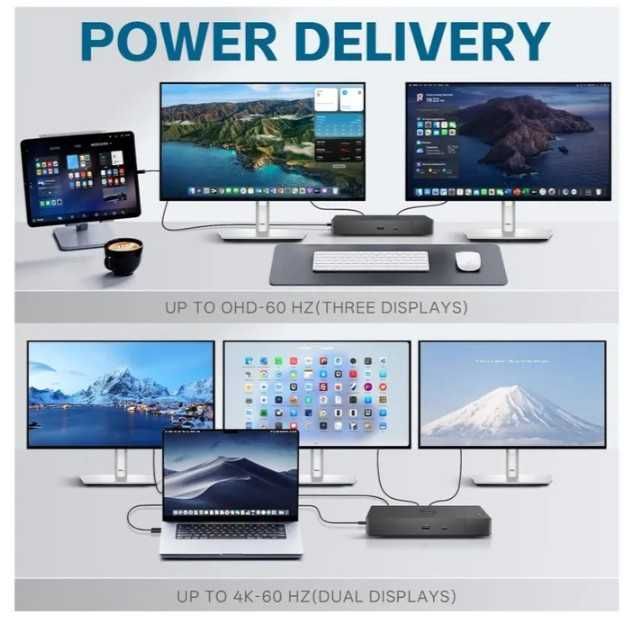 Dell Docking Station WD19TBS, Thunderbolt, 180W + Alimentator