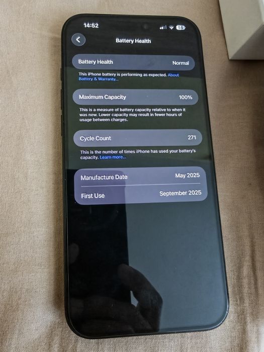 iPhone 16 Pro Max 512GB Black Черен 100% Battery