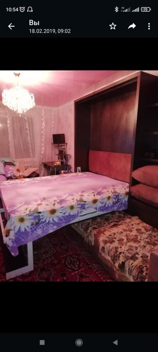 Кровать-трансформер, с диваном и полками