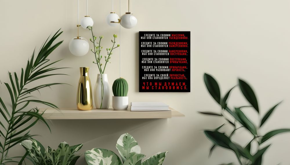 Мотивационный постер обрамленный в стильную рамку. Размер 45х65см