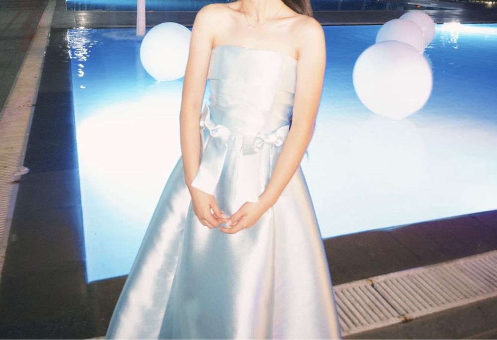 Голубое платье на выпускной