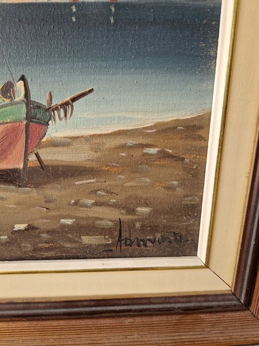 Прекрасна антикварна авторска майсторска картина масло върху платно