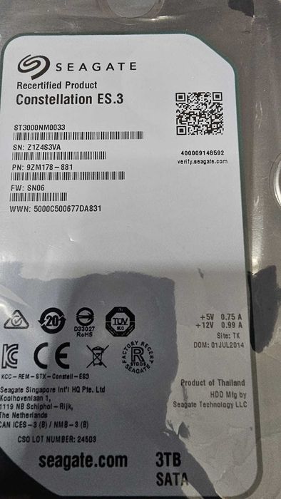 HARD DISK 3TB Supraveghere video NOU!! (sigilat) Seagate Constellation E3.3