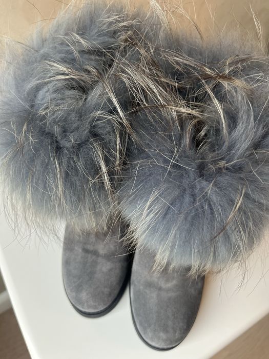 Cizme piele intoarsa naturala cu blana naturala marime 37