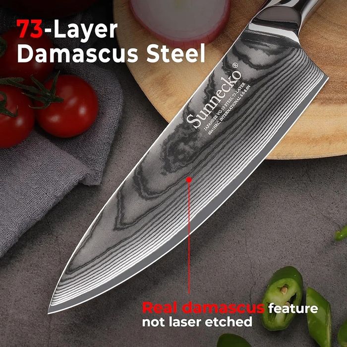 Sunnecko 4 pcs Damascus Kitchen Knife Set Professional Knife Set