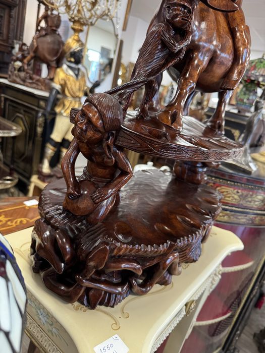 Statuetă veche din lemn masiv sculptata manual – Tematică Asiatică