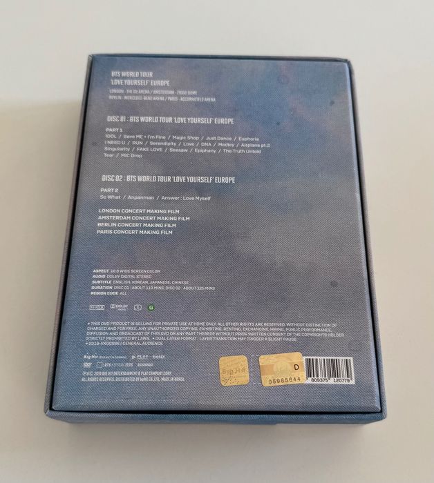 BTS World Tour Love Yourself Europe DVD
