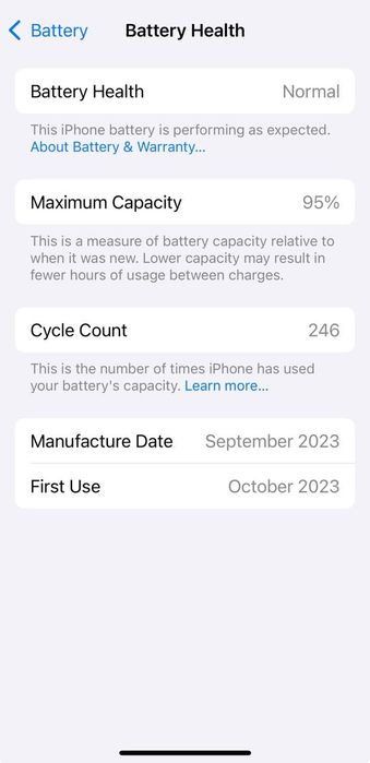 iPhone 15 pro black titanium 95%