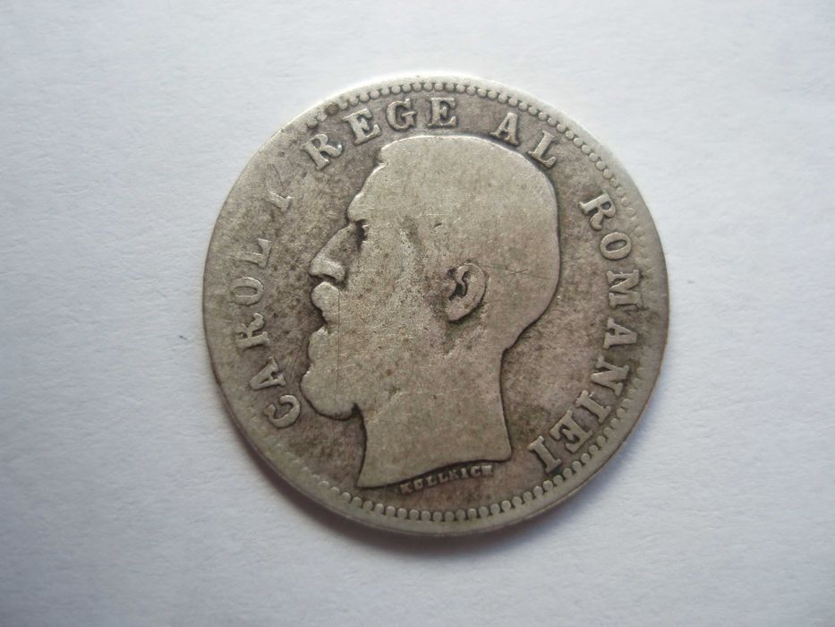 ROMANIA - 50 Bani 1885, Ag835, CAROL I, L13.63