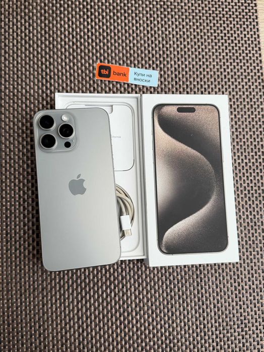 100% Батерия iPhone 15Pro MAX Лизинг от 27E/мес natural Titanium 256GB