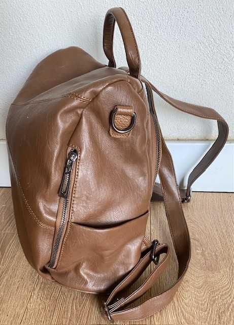 Rucsac dama maro piele ecologica, anti-furt, elegant casual - nou