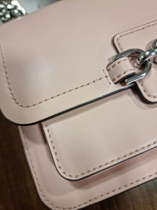 Оригинална чанта от естествена кожа Michael Kors Heather Large Shoulder Bag –Pink