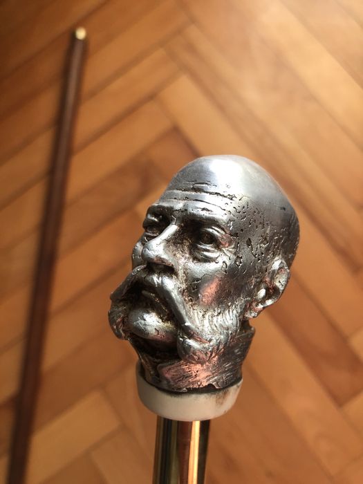 Baston austriac cu sabie interioara,maner metalic cap Franz Josef