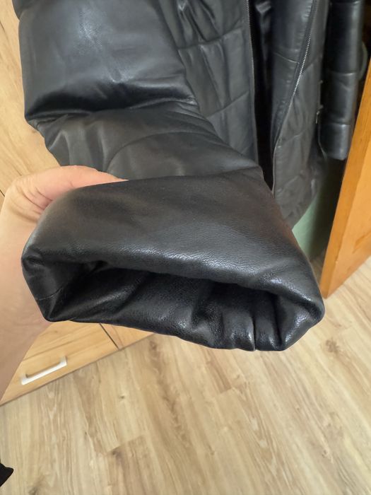 Кожаная куртка пуховик