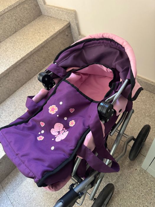 Количка за кукли – запазена, розово-лилава