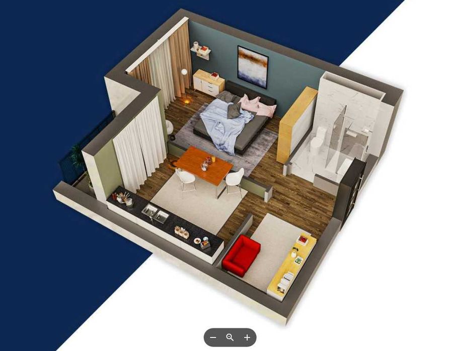 Продается 1-комн квартира 44 м² в новом бизнес-комплексе по 1040$/м²