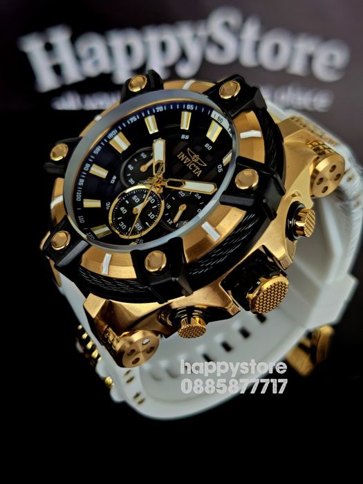 INVICTA Gunmetal white/gold 52 mm, Инвикта нов ръчен часовник