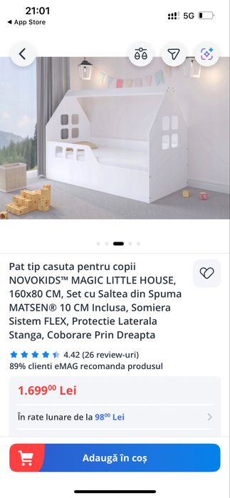 Patut tip casuta pentru copii