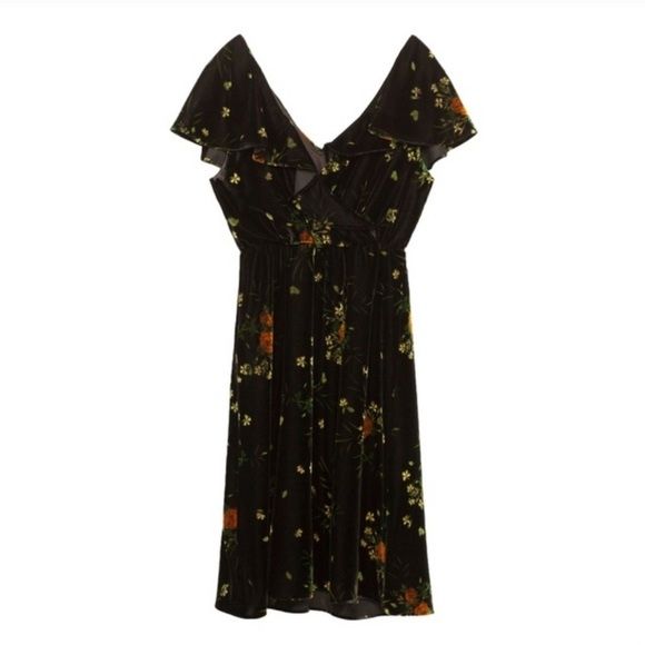 Rochie catifea  zara S midi