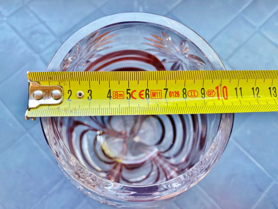 Нова Масивна Ръчно изработена Кристална ваза с Флорални мотиви