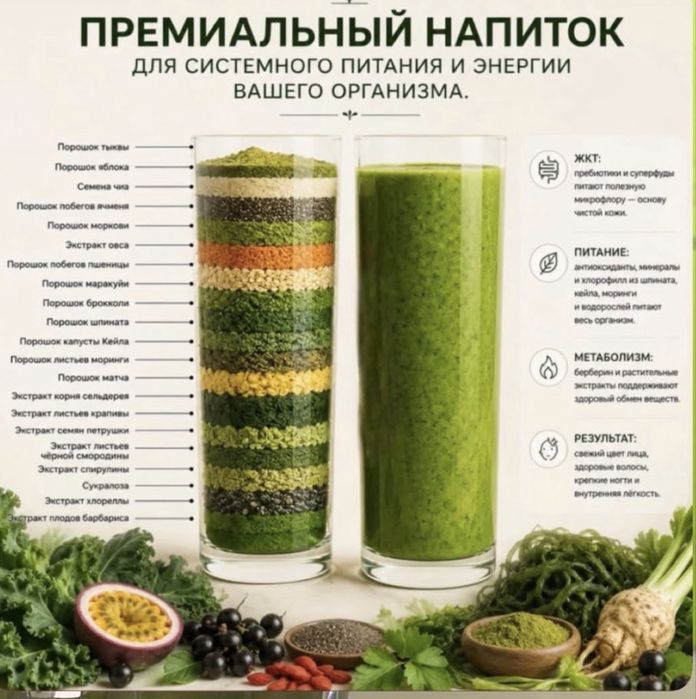 Greenblend - премиальный напиток из 22 компонентов