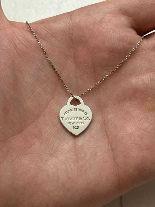 LANT + PANDANTIV ARGINT 925 - Inima - Return to TIFFANY - Original !
