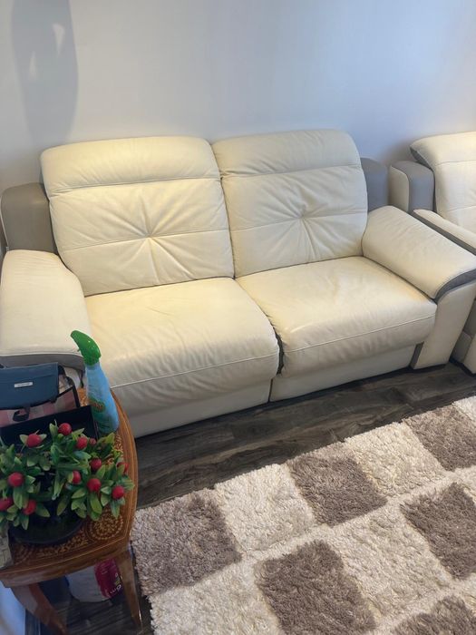 Canapea si fotoliu piele ecologica / rabatabil electric