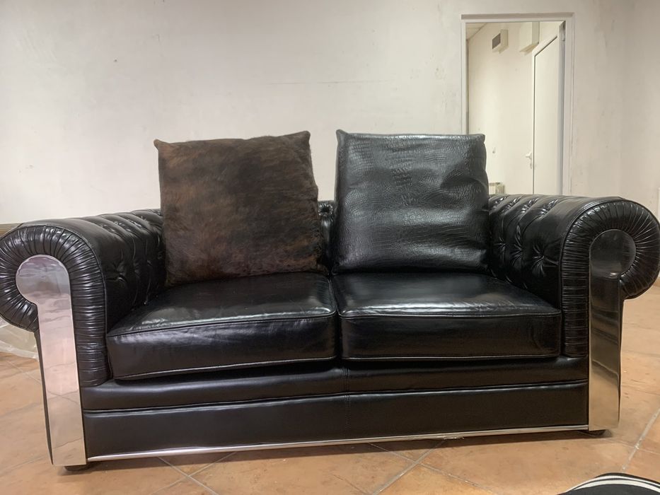 Кожен комплект дивани с фотьойл - внос от Италия