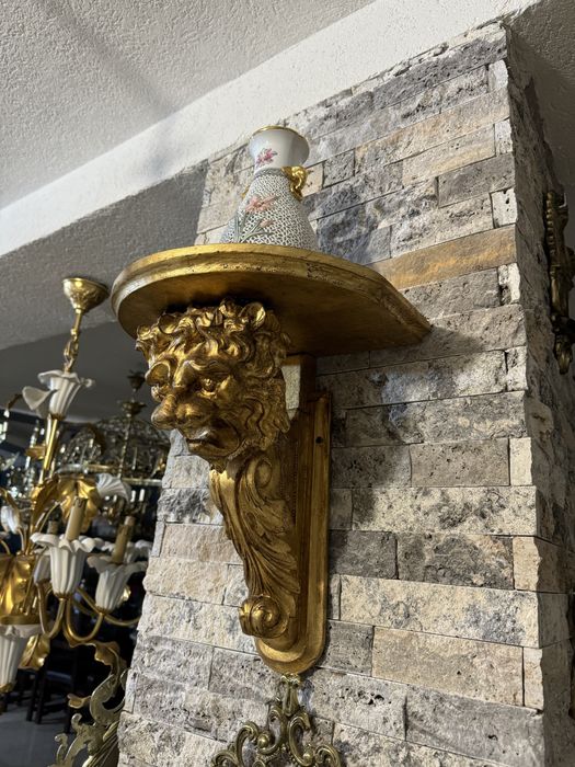 Set console baroque- lemn masiv- foita- restaurate