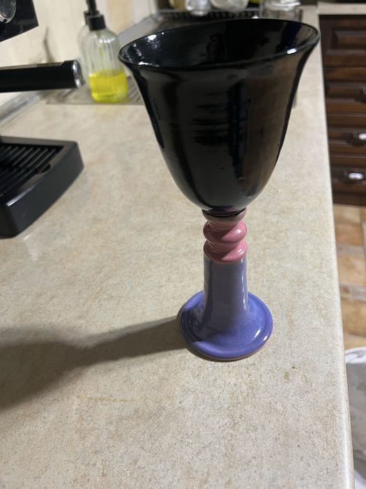 Бутикова керамична чаша за вино -ръчна изработка