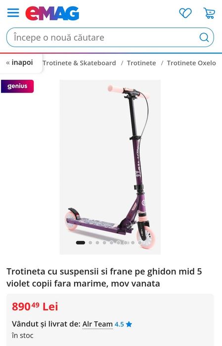 Trotineta aluminiu Oxelo clasica (dimensiune medie pt copii)