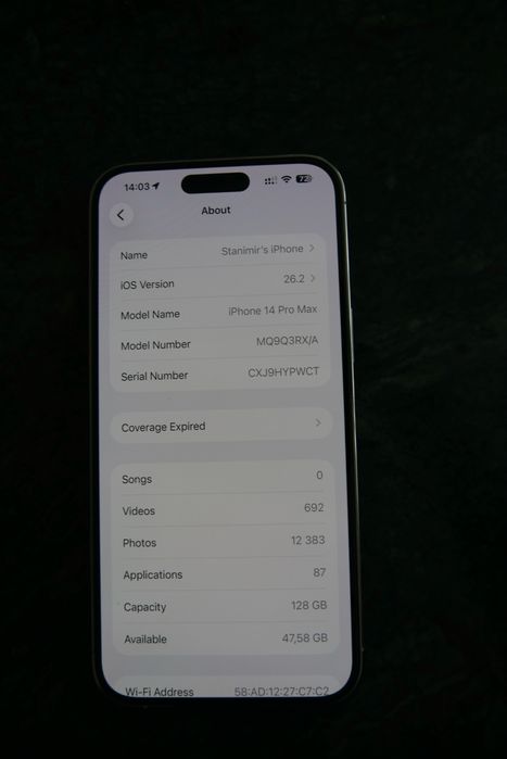 14 pro max 128GB WHITE