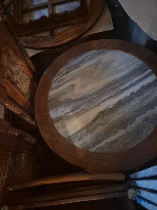 Masa rotunda marmura si lemn chinezesc