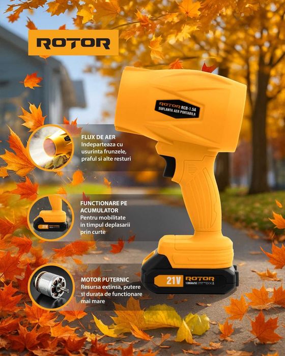 Rotor suflanta aer baterie- compatibila cu acumulator Makita 18 volti