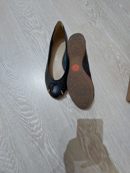 Pantofi balerini piele naturala bleumarin Wirth