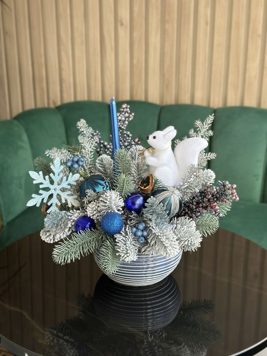 Декор новый год офиса дома подарок елка искуссвенная живая композиция