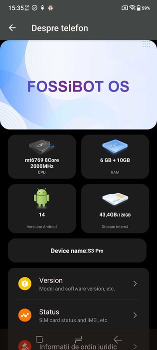 Telefon dualSIM  Fossibot S3pro, putin folosit , stare imp. ecranx2