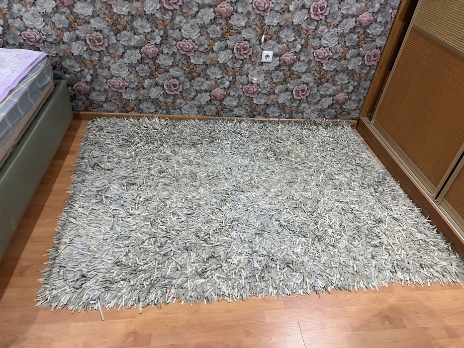 Ковер шагги кожаный