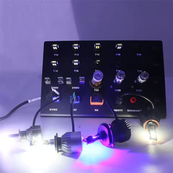Placa De Testare Pentru Becuri Led Auto-Moto t10,p21w,h1,h4,h7,t20