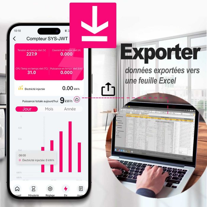 TONGOU WiFi електромер 240V 50А с LCD и защита