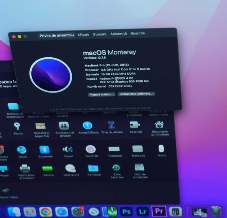 MacBook Pro 15” i7 6-core / 16GB / Radeon 560X – Laptop PRO pentru editare (rapid & stabil)