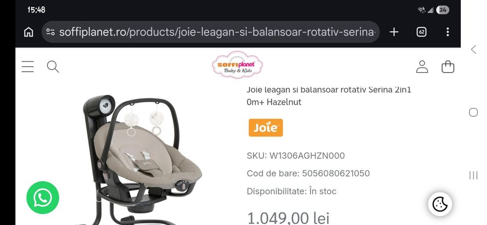 Joie leagan si balansoar rotativ Serina 2in1