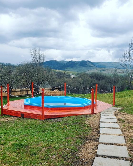 Mini piscina din fibra de sticla ciubar hot tub 7 -13 persoane