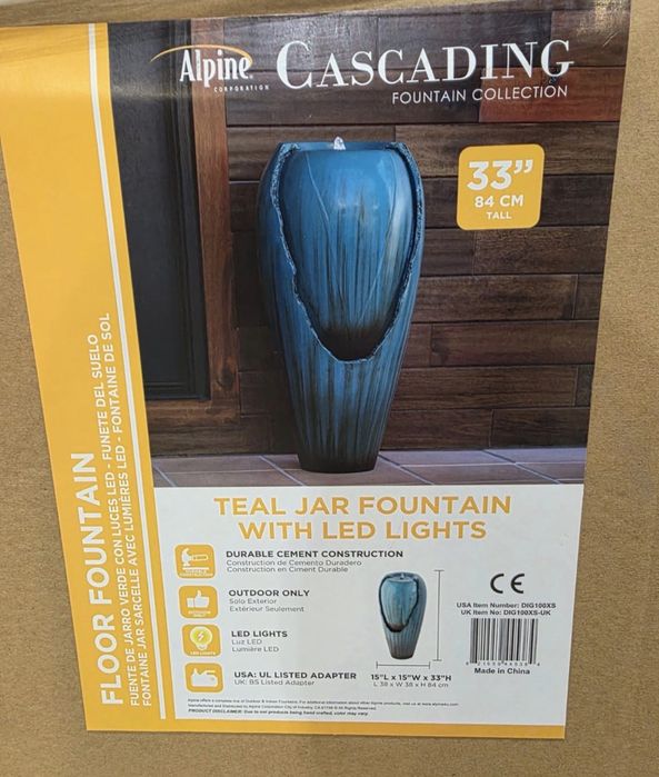 Fântână de exterior cu borcan antic, înaltă de 84 cm Alpine