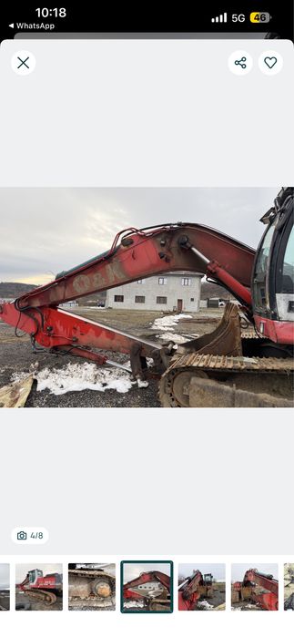 Vând excavator de 26 tone cu două cupe . Atenție are motorul stricat și geamul din față spart . Sau dezmembrez.