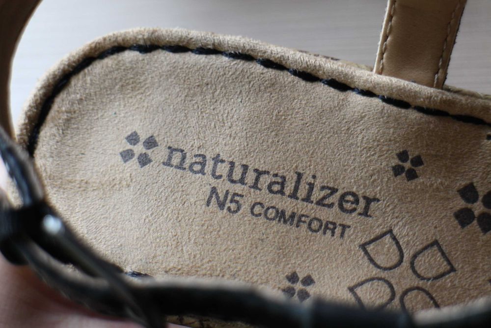 Sandale noi, piele naturala, Naturalizer (gen Musette)