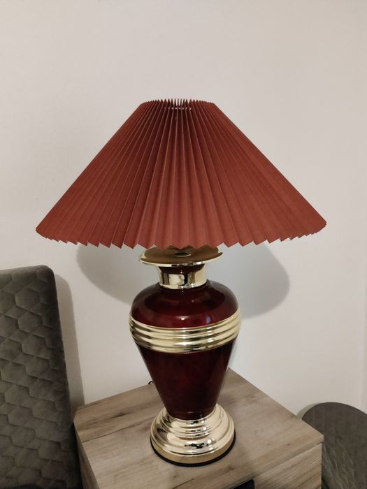 Veioza / lampa retro vintage grena cu auriu